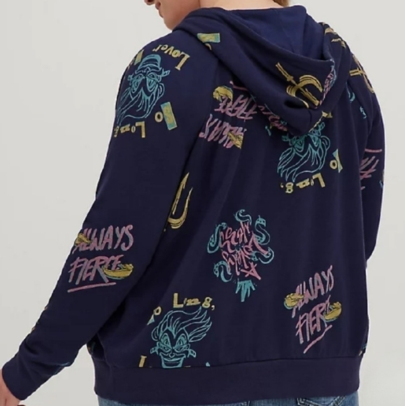 Torrid Disney Ursula Villain Antivday Hoodie Jacket Blue 1X - Picture 2 of 9